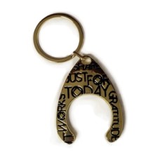 Satin Gold Keychain Medallion Holder